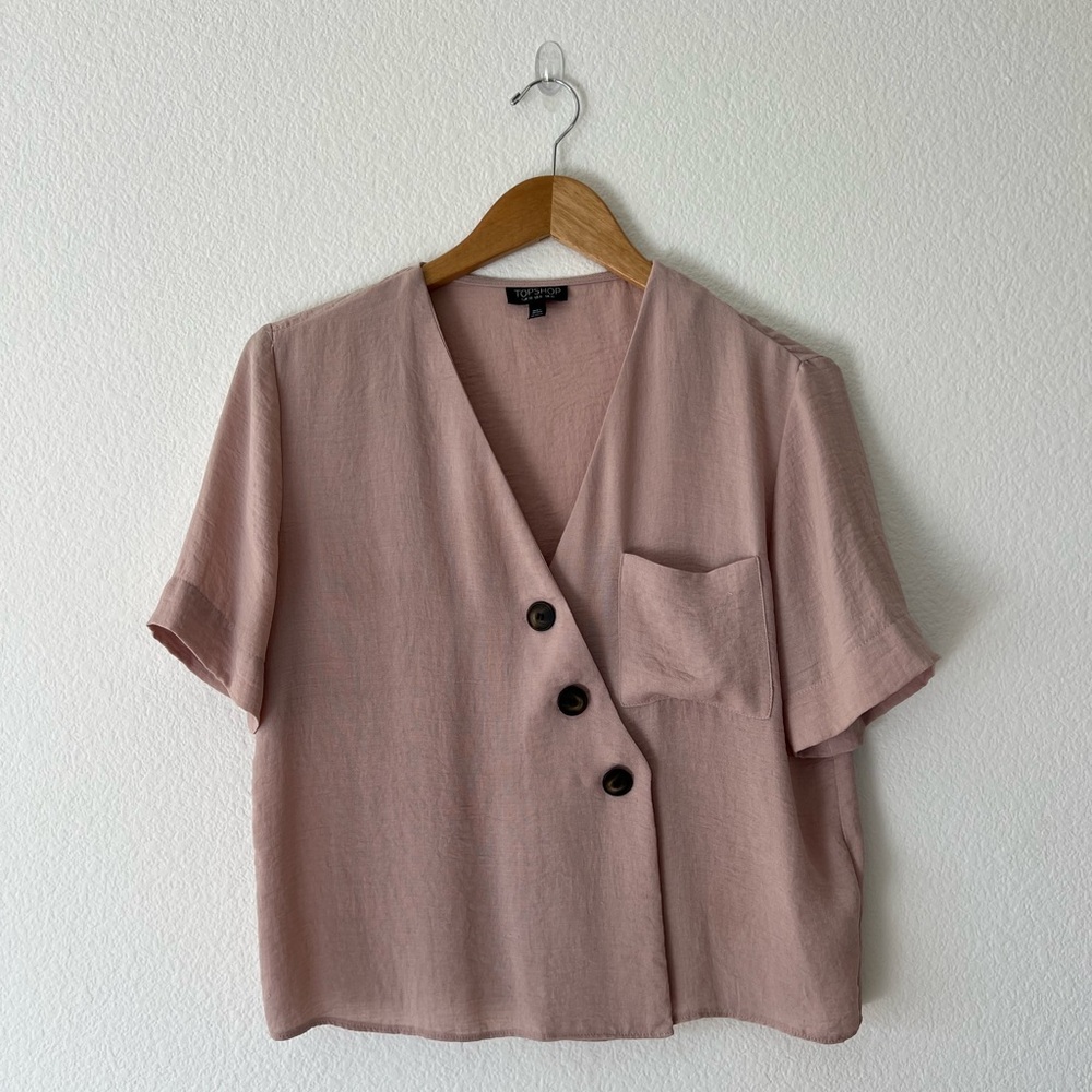 EUC Topshop Pink Flowy Top size SMALL